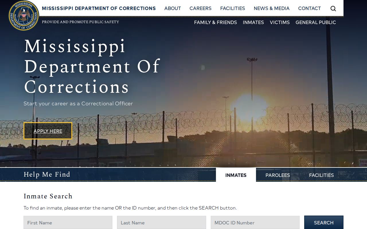 Lawrence County state custody lookup through Mississippi Department of Corrections offender search